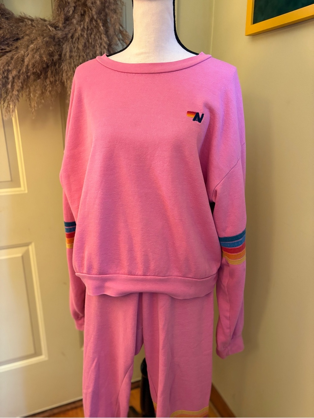 AVIATOR NATION 5-Stripe Crew Neck and Joggers Set size L - Picture 2 of 16